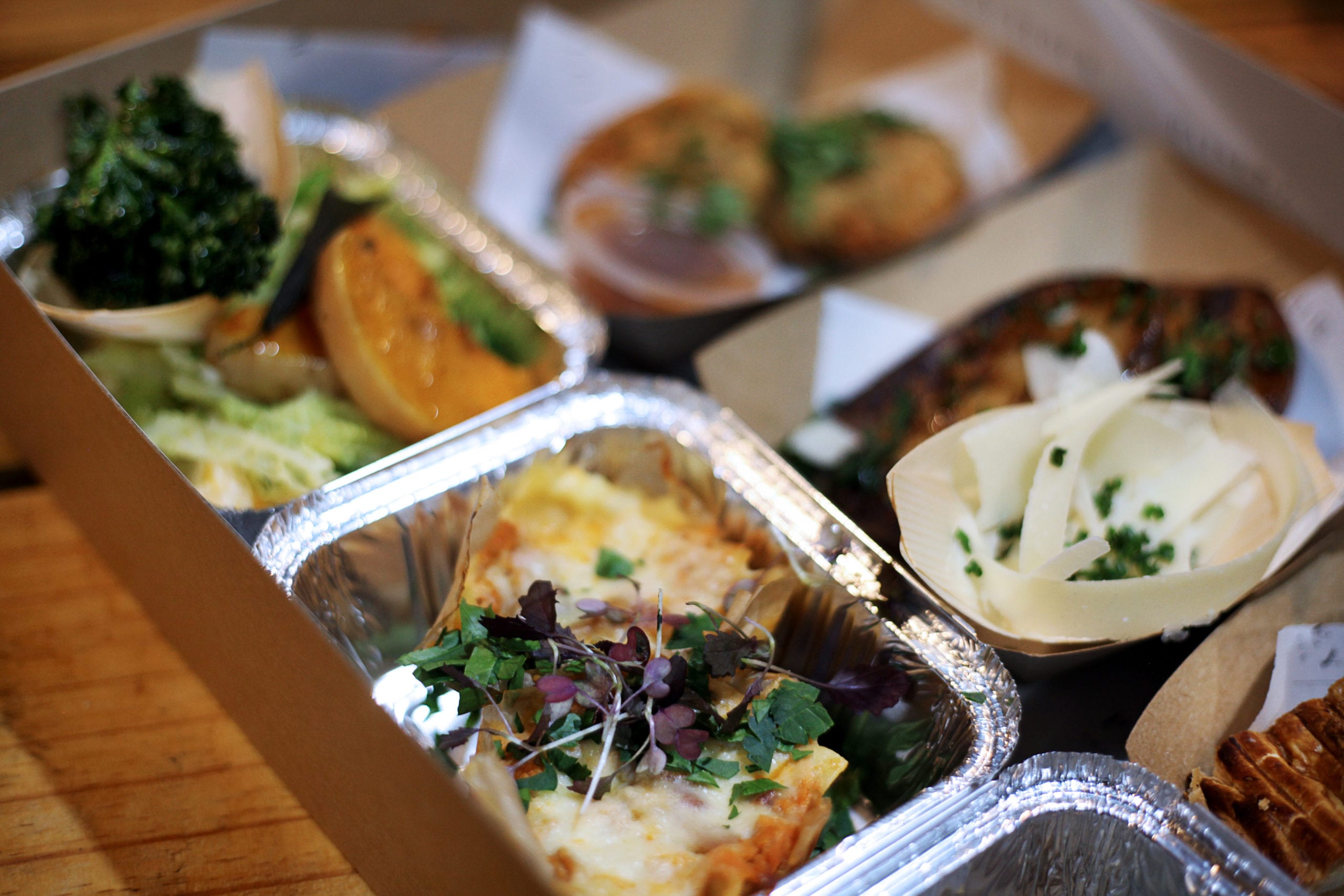 Paisly Flour Foods in foil container
